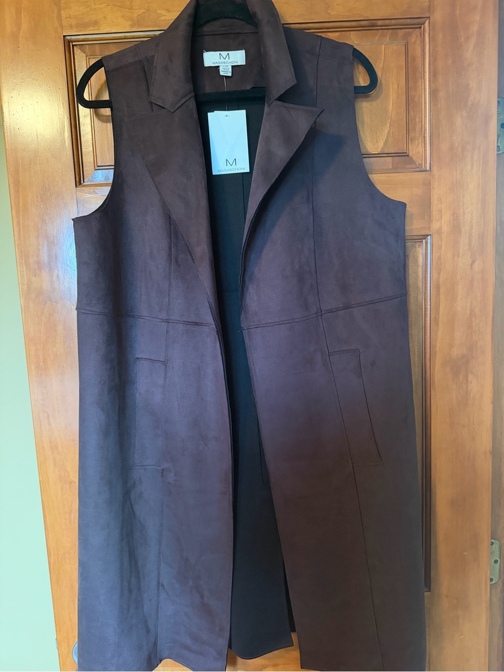 Magaschoni Longline Sleeveless Vest - Dark Brown
